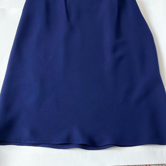 Jessica Howard Navy Blue Sleeveless Dress Size 6 Petit Bias Cut Pull On BoatNeck - Picture 5 of 15
